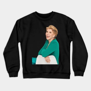 Christine Baranski Laughing in Sea Green Crewneck Sweatshirt